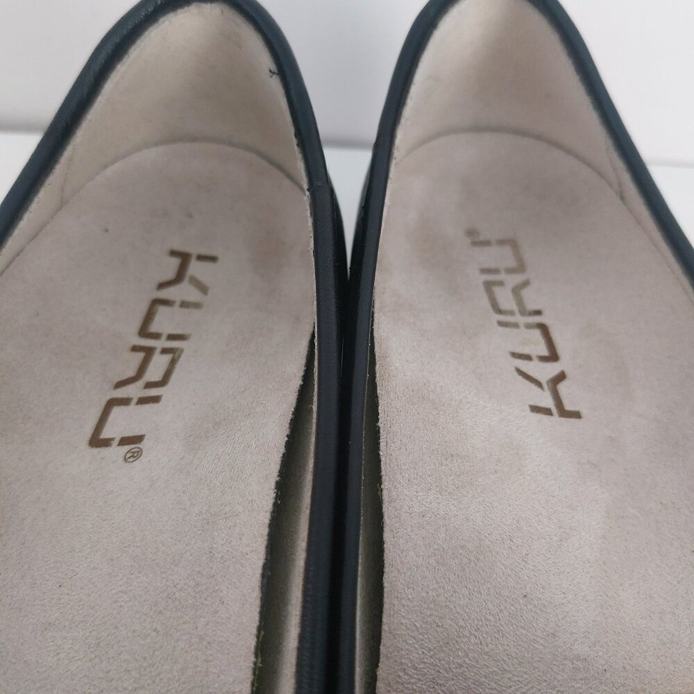 KURU Black Leather Comfort Flats Size 8.5 TRINA Work Shoes Cushioned Stylish EUC - Picture 8 of 12